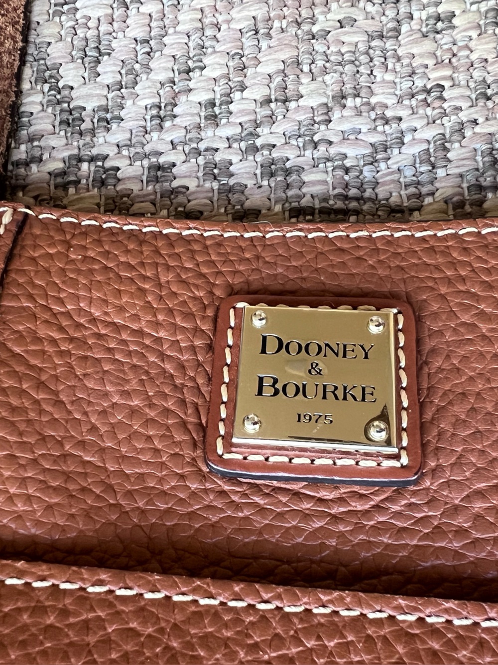 Dooney & Bourke Cognac Pebbled Leather Tote Shoulder Bag - Picture 2 of 12